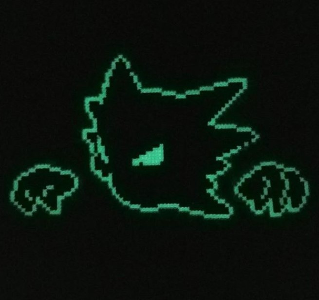 retrogamingblog:Glow-in-the-dark Pokemon Cross-stitches made by MeleeMissyStitchery