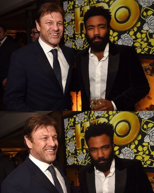 childishnews: Sean Bean and @ChildishGambino at the #instyleglobes after party