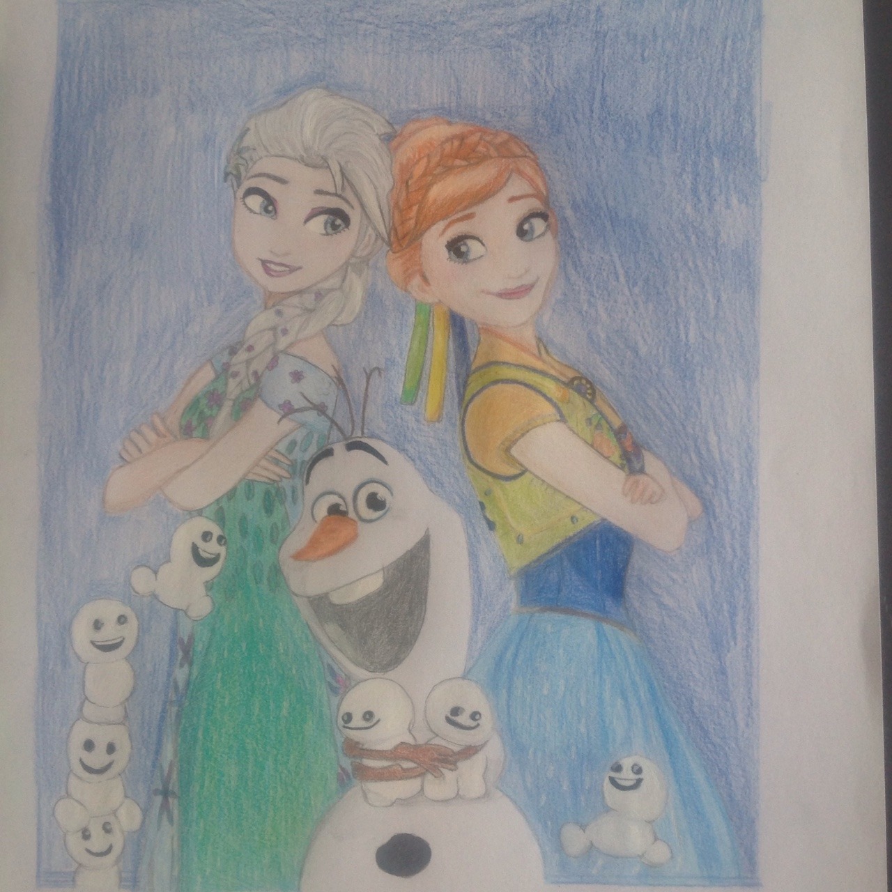 julie's wierd blog — My Drawing of the frozen fever poster