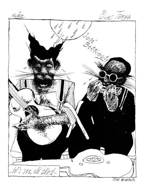 jonathan-bogart:“Blues Tango”/“Tango Blues,” a diptych by José Muñoz from El Víbora #30, April 1982.