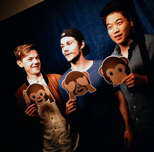 tvstrangerthings:Thomas Brodie-Sangster, Dylan O'Brien and Ki Hong Lee SDCC2015