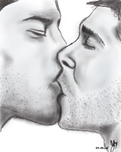 holmesthedragon:  My first Destiel Fanart! 