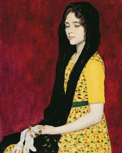 huariqueje: Panchita Zorolla  -   William Strang  1916Scottish, 1859-1921oil on canvas, 76.7 x 61 cm