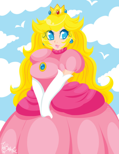 tehbuttercookie:  A print I did of the lovely Princess Peach for PRCC, Enjoy!