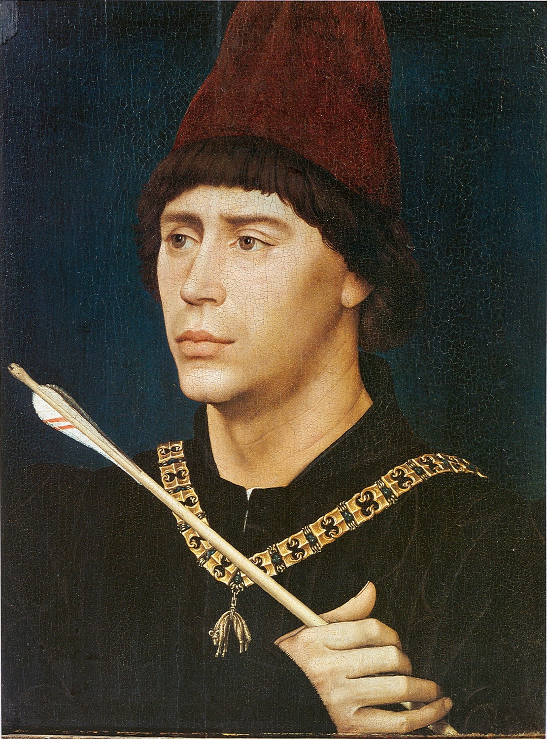 artist-weyden:  Portrait of Antoine, bastard of Burgundy, 1460, Rogier Van Der WeydenSize: