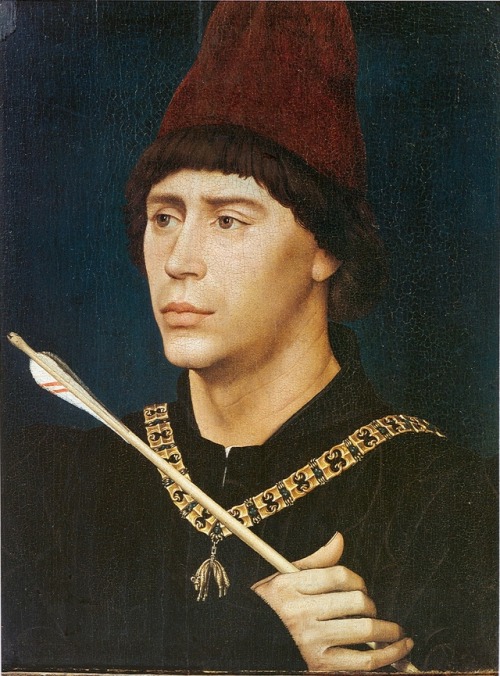 artist-weyden:  Portrait of Antoine, bastard of Burgundy, 1460, Rogier Van Der WeydenSize: 28x39 cmMedium: oil, panel