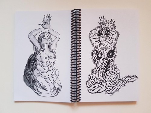 Drawings that I made in the art book  ALIVE II An art book of 10 international artists, curated