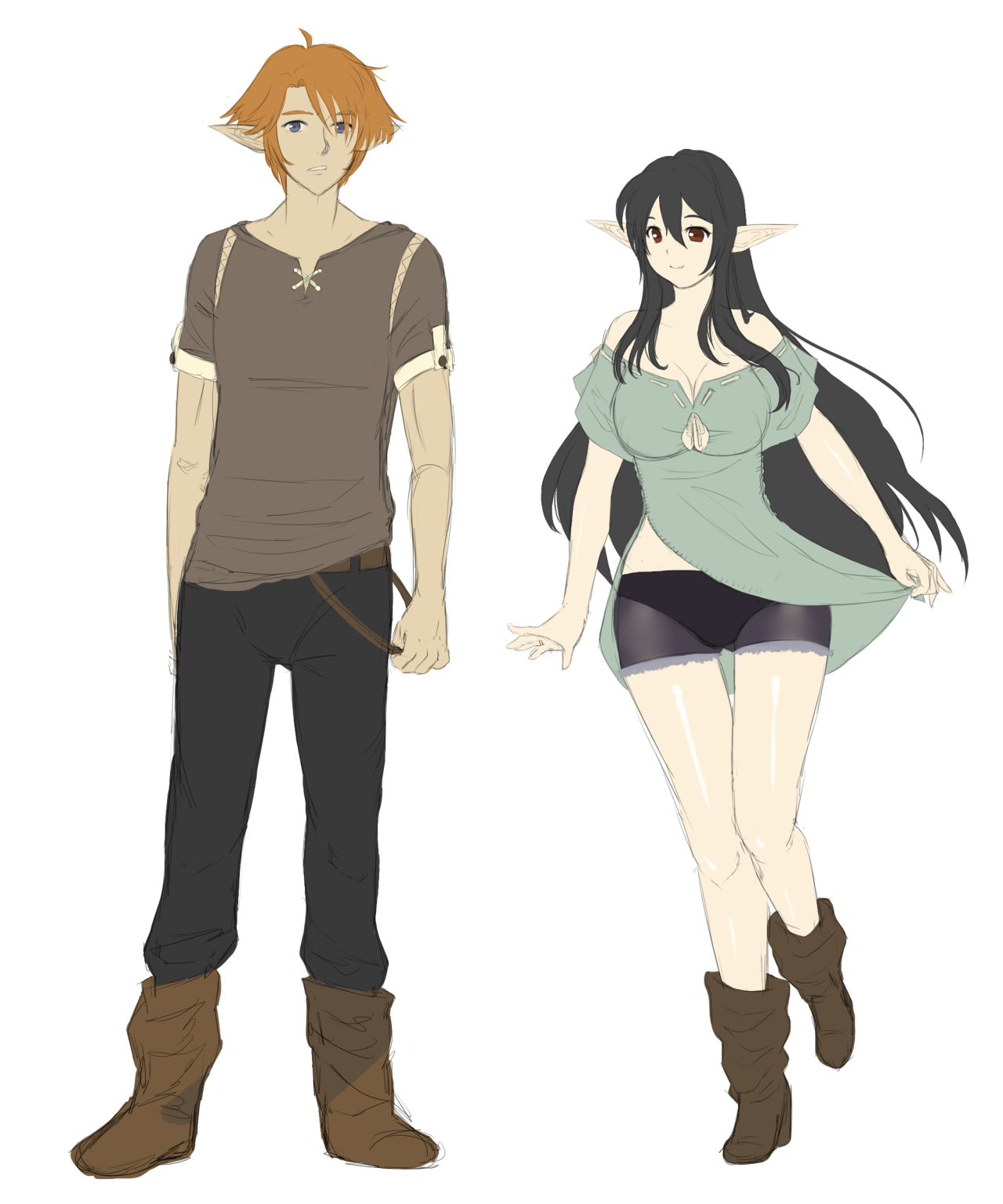 Both versions of Sora&rsquo;s casual clothing for summer, to go along with Azarashi&rsquo;s her