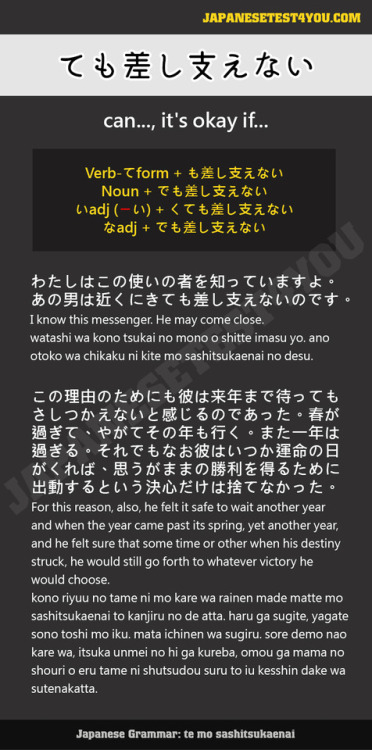 japanesetest4you: Learn Japanese Grammar: ても差し支えない (temo sashitsukaenai)