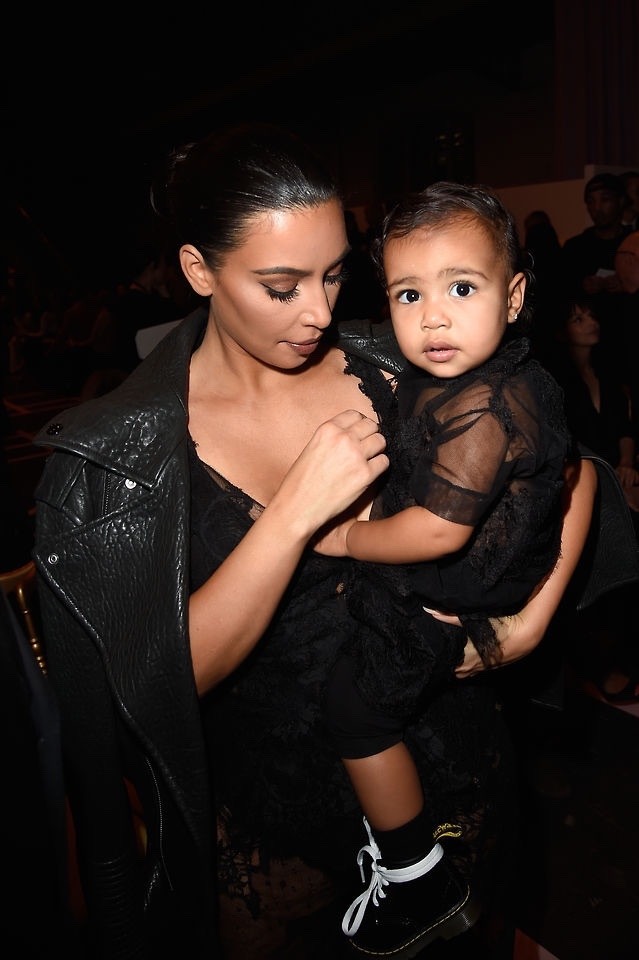 kimkanyekimye:  Kim &amp; North at the Givenchy SS15 RTW RTW show in Paris 9/28/14