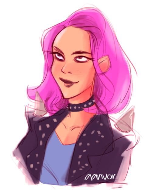 When you don’t know what to do you doodle a pink lady :D