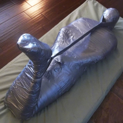 heavy-bondage: Hogtied mummy… https://heavybondage.wordpress.com/