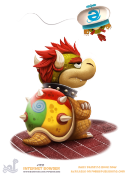 cryptid-creations:  Daily Painting 1731# Internet Bowser   Daily Paintings Book now available: http://ForgePublishing.com/shop  For full res WIPs, art, videos and more: https://www.patreon.com/piperdraws Twitter  •  Facebook  •  Instagram  •