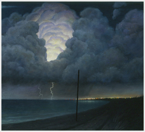 Rob Evans (b.1959) - Storm over Kitty Hawk. 1992. Oil on panel.