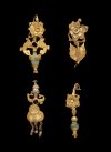 treasure-of-the-ancients:Gold earrings from Taxila, India, 1st-2nd century ADfrom The Victoria and Albert Museum