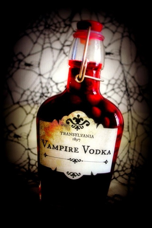 DIY Vampire Vodka Recipe and Printable from Quinton Wench. To fill your Vampire Vodka Bottle there i