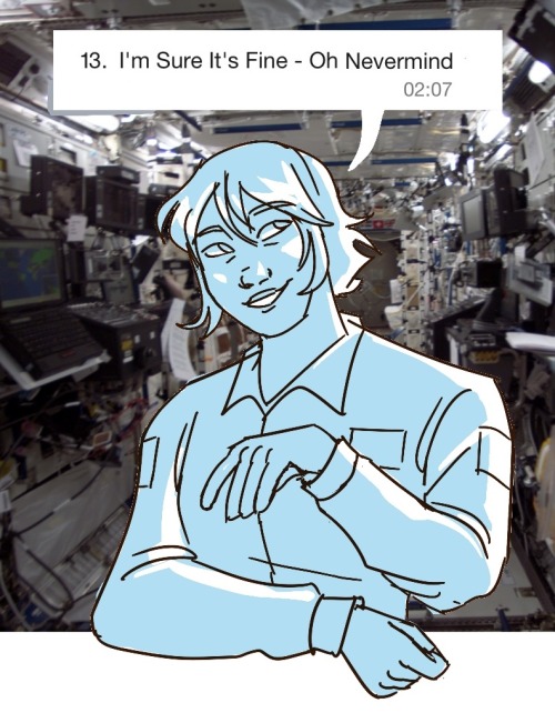 drawing of wolf 359 Hera saying “I’m sure it’s fine - oh nevermind”