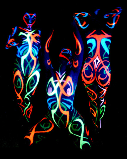 Glow in the dark body paint nude