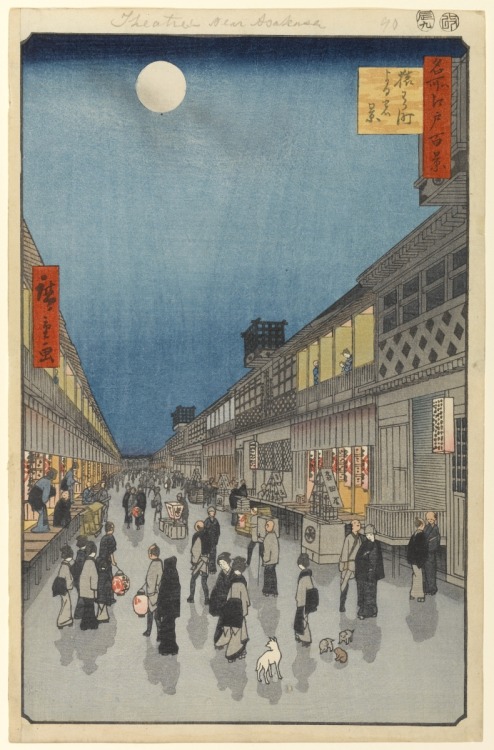 Night View of Saruwaka-machi (no. 90 from the series One Hundred Famous Views of Edo), Hiroshige, 18