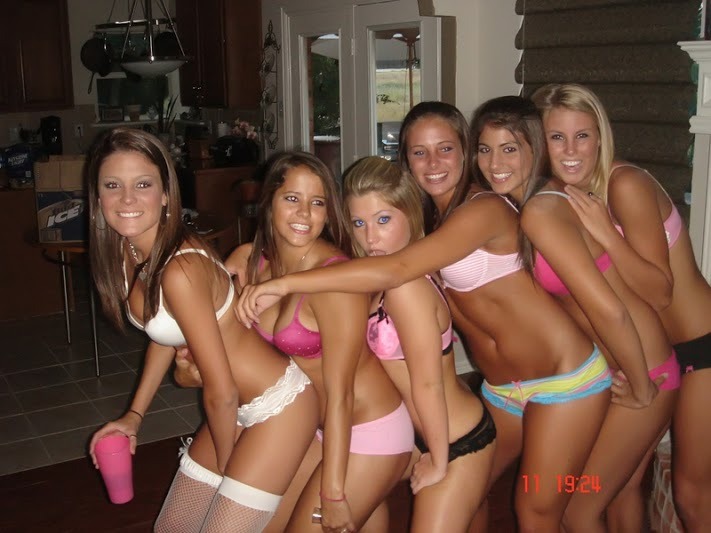 Drunk girls showing off panties