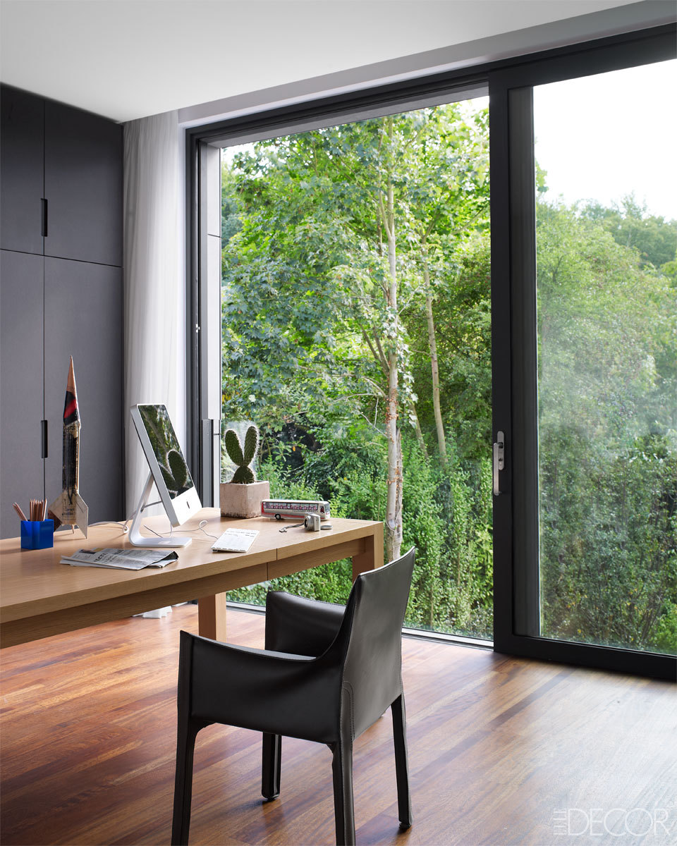 A modern workspace in a home in Brussels