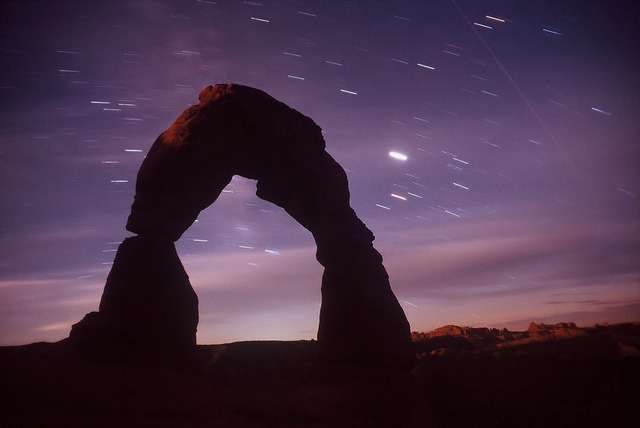 so-dayi:  spacettf:  Delicate Arch star trails by Fabrizio Melandri on Flickr.  