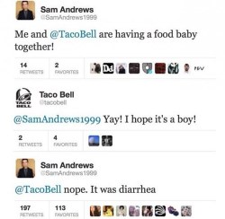 lolfactory:  Never Trust a Taco Bell Food Baby ☆ funny tumblr ☆ funny reblogs  