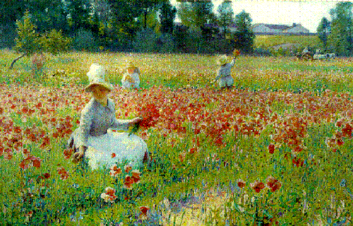 In Flanders Field-Where Soldiers Sleep and Poppies Grow, Robert Vonnoh, 1890American impressionist a