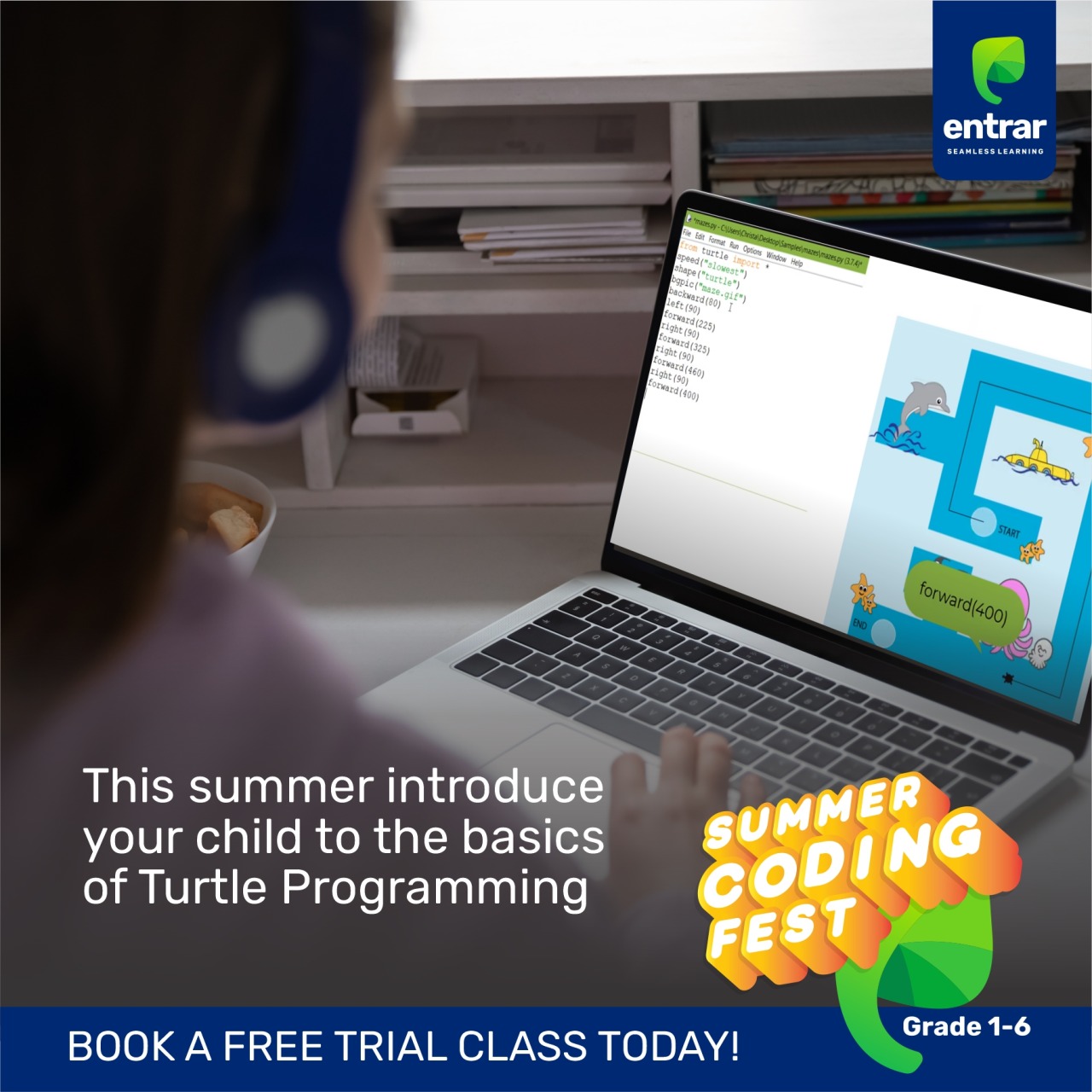 Summer Coding Fest - Make you child to learn basics of turtle programming Book a Free Demo Class Now : https://ow.ly/vw3B50J75xQ Call us at: 73490 73494 #codingforkids kidscoding kidsprogramming summercodingfest entrar