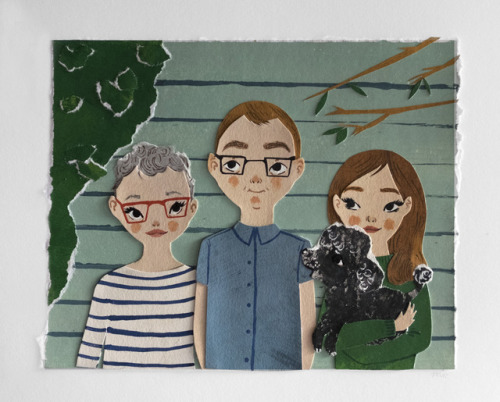 A portrait of my family for my dad’s birthday. Acrylic and gouache painting/collage. If you’d like y