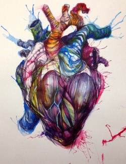 painted-rooftops:  Biro and ink heart 