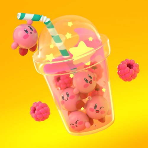 retrogamingblog:Kirby Bubble Tea by Marcela Rodriquez