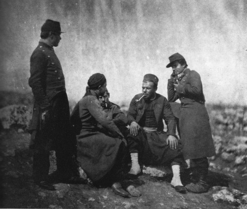 georgy-konstantinovich-zhukov:French Zouaves and standard infantry during the Siege of Sevastapol.