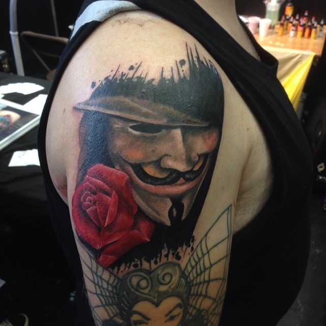 Just finished this V for Vendetta tattoo at the...
