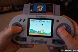 yup-that-exists:  Portable Super Nintendo Player You can now take the best nintendo system ever created on the go. The Hyperkin Supaboy gives you the power of a full SNES in your pocket, and even gives you the ability to hook up controller’s for multiplay