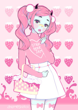 shiroiroom:  Strawberry Jam is pink,Strawberry