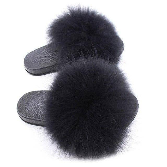 fluffy fur sliders