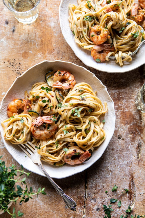 verticalfood: garden herb shrimp scampi linguine