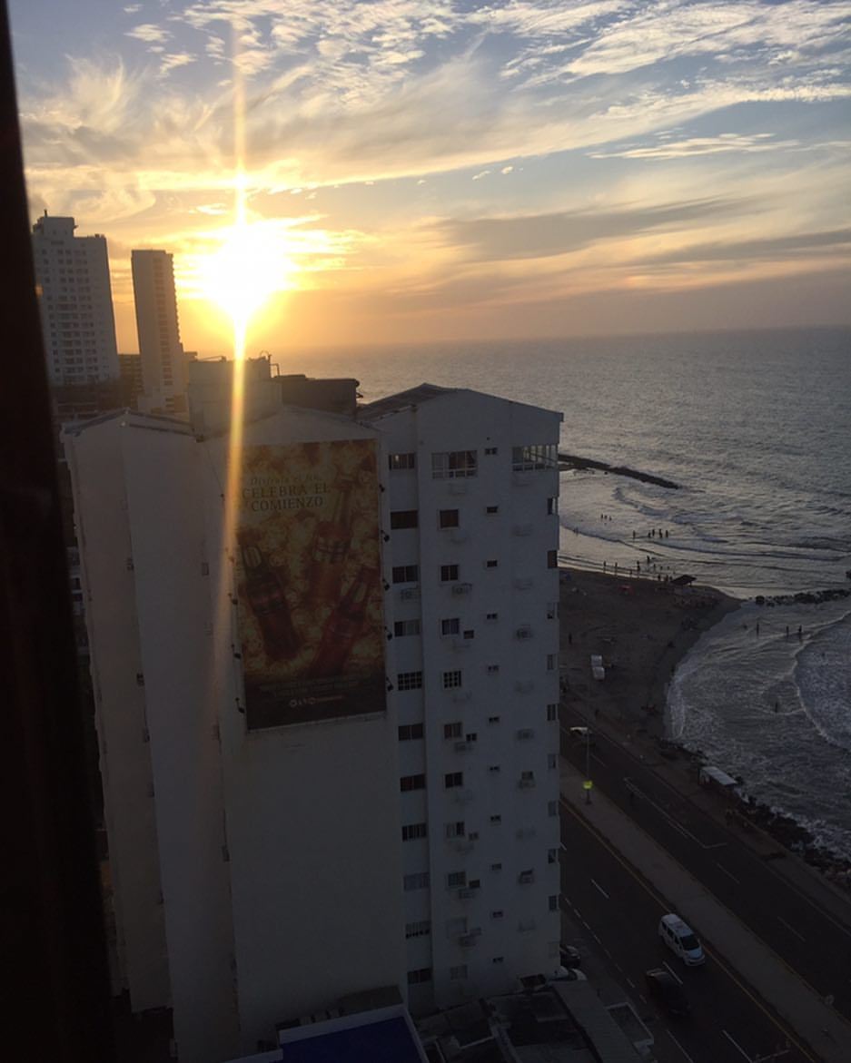 The view from our apt we got through Airbnb, we had the beach right across the street