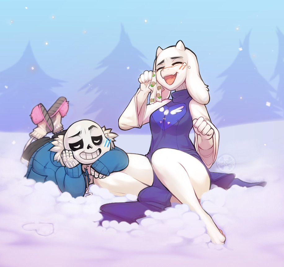 hensa:  Looks like he tickled her funny bone!  ❄     lucky Sans &gt; .&lt;