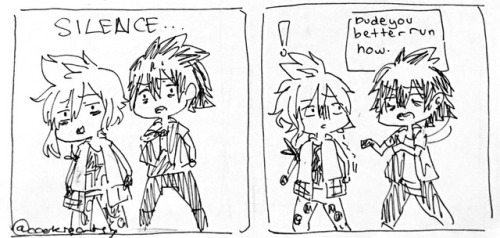 sorumegane13:  Better save your boyfren Noctis because Iggy is coming ta get h i m  Luckily Gladio knows how to control his own boyfren but this is Ignis we’re talking about so   You never know.  Part of my Silly Iggy series