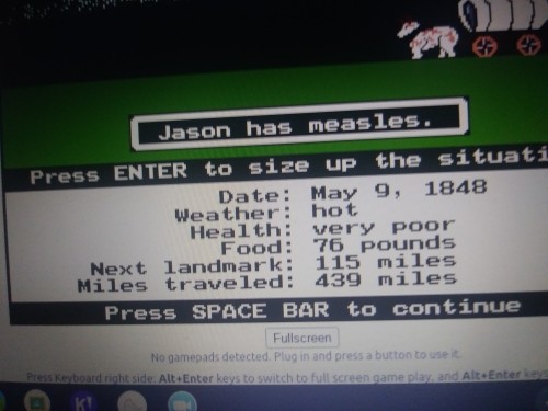 Took A Little Break From Writing For Tonight So Here's Some Oregon Trail Game Superbat Edition