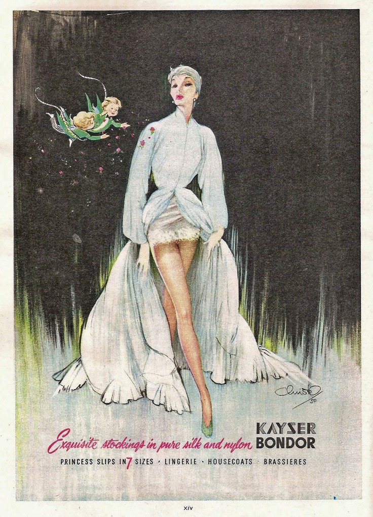 theniftyfifties:  Kayser Bondor stockings advertisement, 1951. 