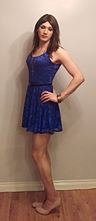 iakeltg:  abbycatsuk:  iakeltg:  Crossdresser Blue Cobalt Lace Skater Dress #2  
