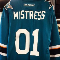 I am ready for the playoffs!!! #hockey #hockeyfight #gosharks #sanjosesharks #playoffs #goforthecup #stanleycup #teamspirit #uniform #girlsinuniform #womeninuniform #jersey #goalie #sexy #custom #01 #numberone #number1 #number1fan #sharks