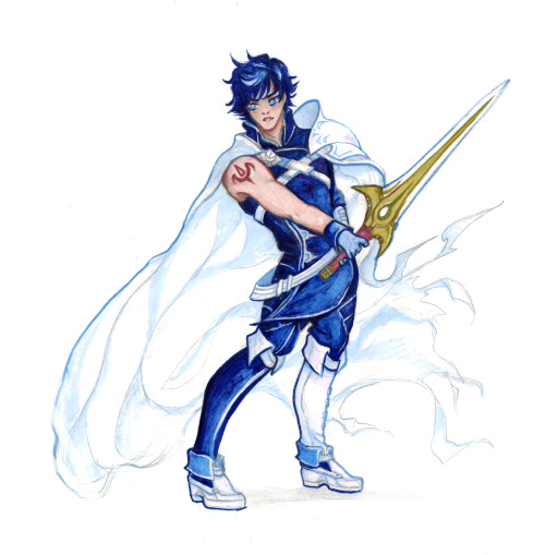 Drawing my 5 stars ft Chrom! His outfit is so ridiculous and I love it ;; 