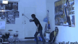 wall-of-meth:  Mitch Lucker escaping from his garage. I dont own the video, just