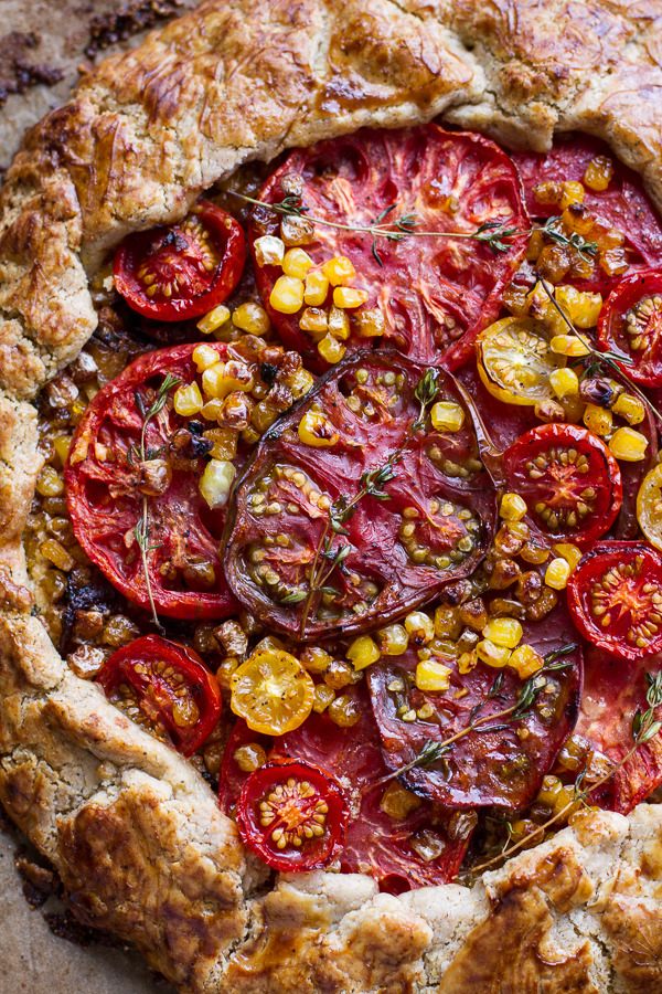 do-not-touch-my-food:  Caramelized Corn and Heirloom Tomato Galette with Herbed Roasted