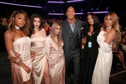 Fifth Harmony with The Rock and Simone at the #PCAs