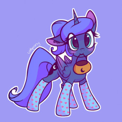 lollipony:   Moon Horse Month, commence! Have a Woona going trick or treating! I wonder at what point you get too old for it.  Also yet another style! Seems like every time I draw, I get simpler and simpler. How do I even paint anymore XD   